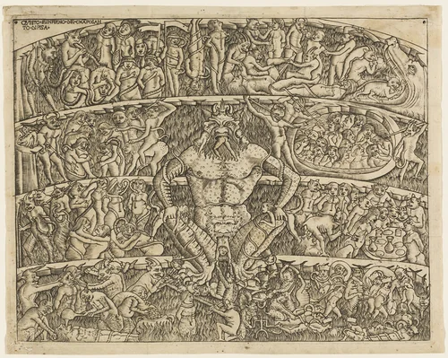 The Inferno According to Dante, from the Campo Santo Frescos in Pisa by Unknown Artist, print, 1475-1505