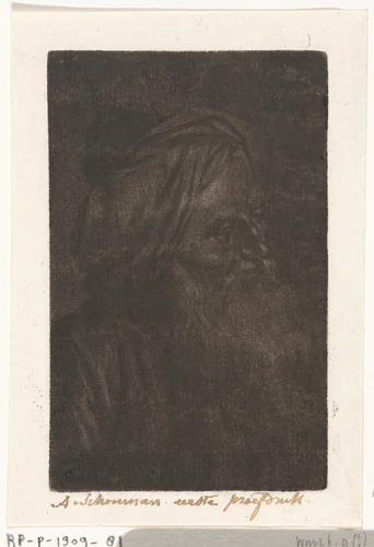 Buste van een man met tulband by Aert Schouman, print, 1746