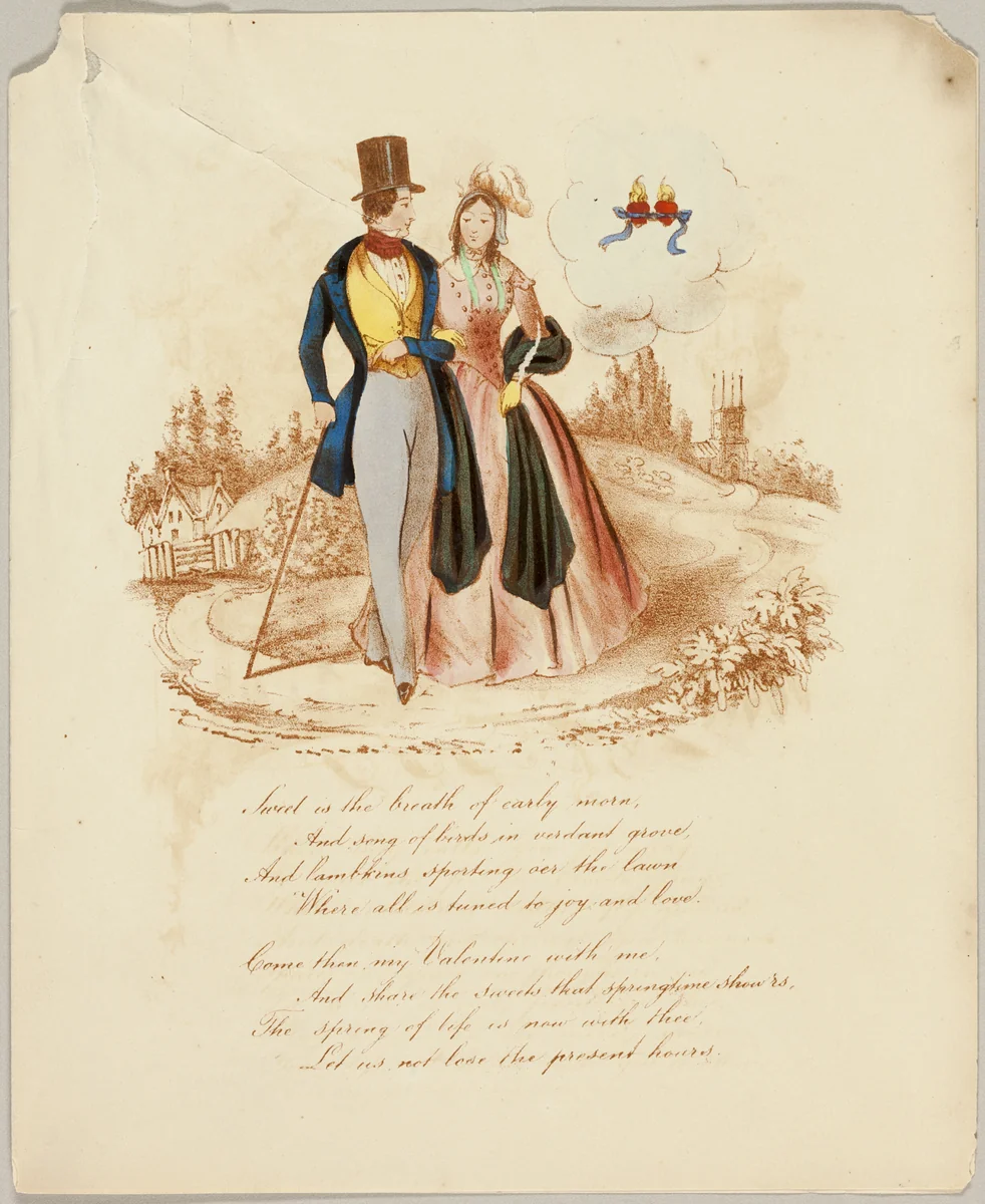 Sweet is the Breath of Early Morn (valentine) by Unknown Artist, other, 1837-1847