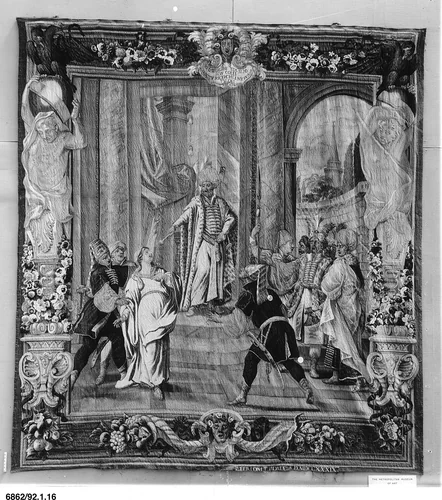 Sophronia's Defiance (from a set of Scenes from Gerusalemme Liberata) by Domenico Paradisi, textile, 1689-1739