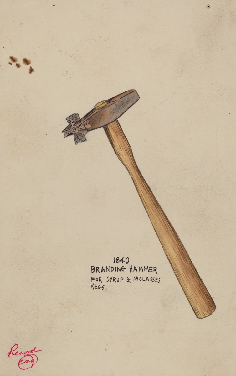 Branding Hammer by American 20th Century, index of american design, 1935-1942