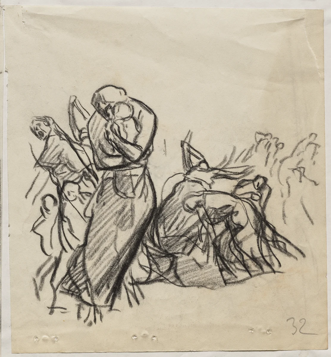 L'Incendie de Louvain by Auguste Louis Lepère, drawing, 1914