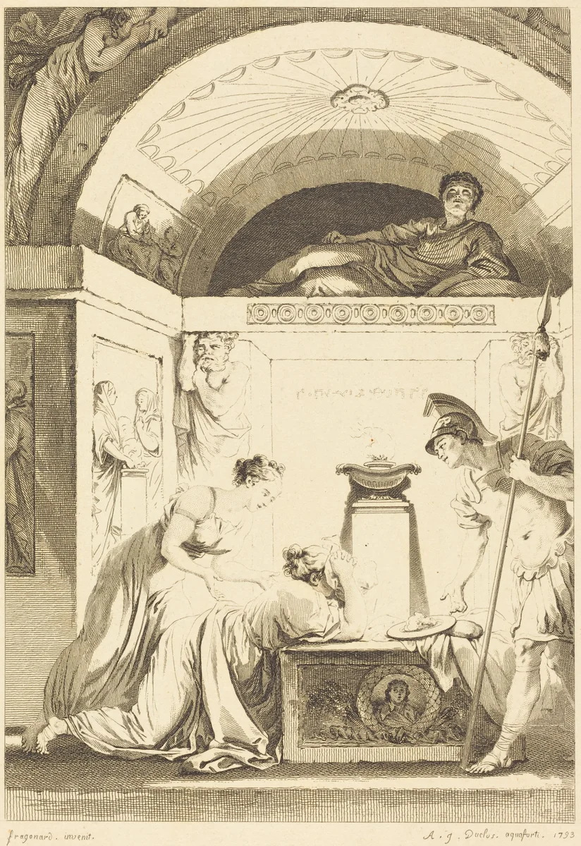 La matrone d'Ephese by Jean Louis Delignon, print, 1793