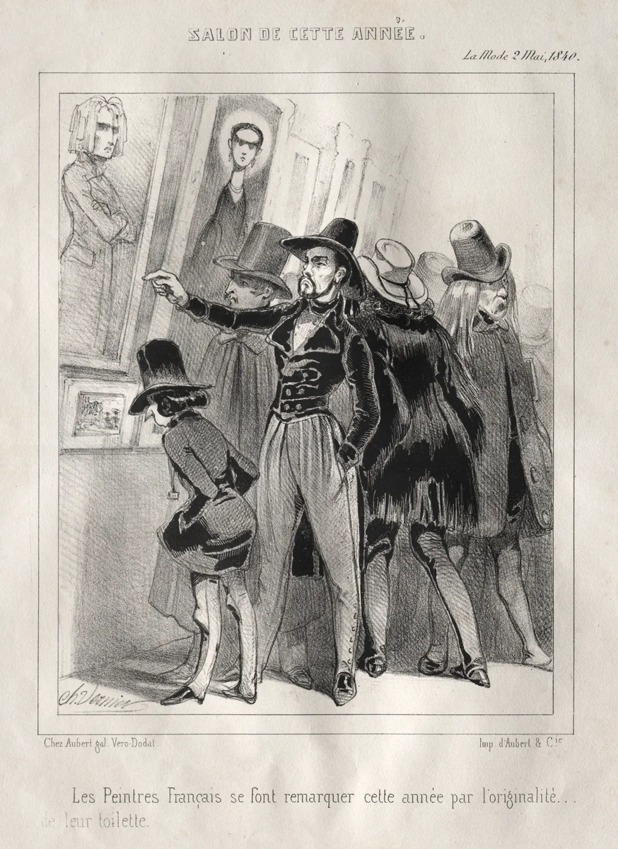 Les Peintres français se font remarquer cette année par l'originalité de leur toilette by Charles Vernier, print, 1840