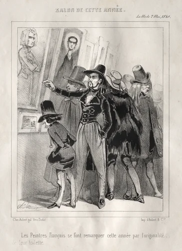 Les Peintres français se font remarquer cette année par l'originalité de leur toilette by Charles Vernier, print, 1840
