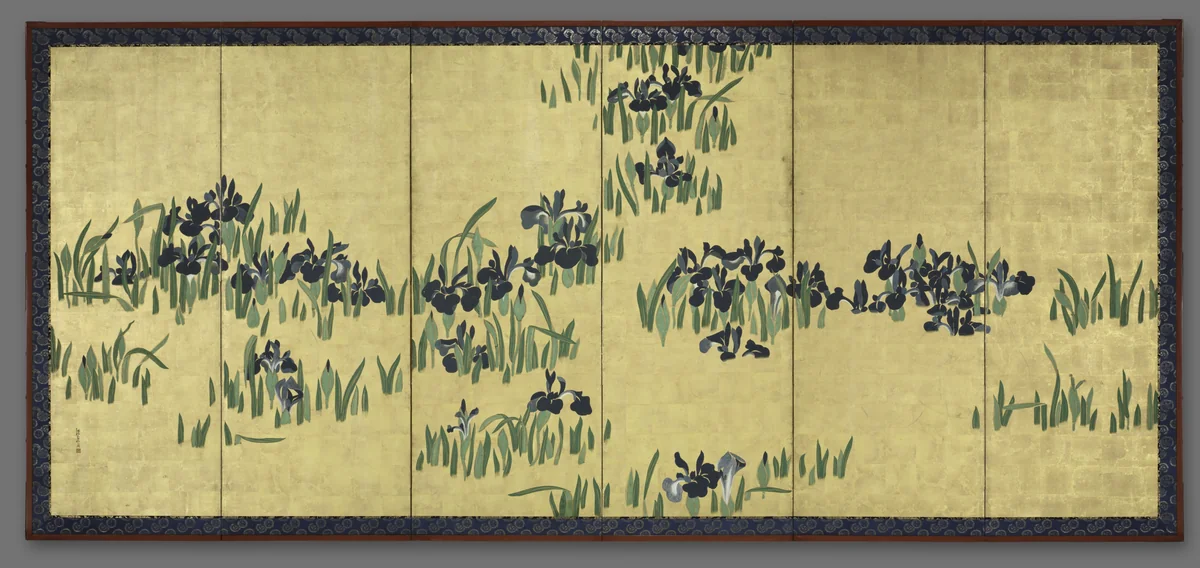 Irises by Watanabe Shikō (渡辺始興), painting, 1700-1755