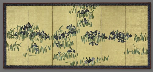 Irises by Watanabe Shikō (渡辺始興), painting, 1700-1755