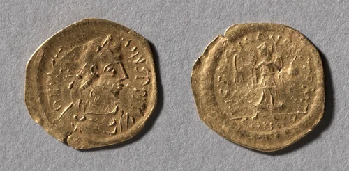 Half Tremissis of Justinian I by Unknown, metalwork, 527-565