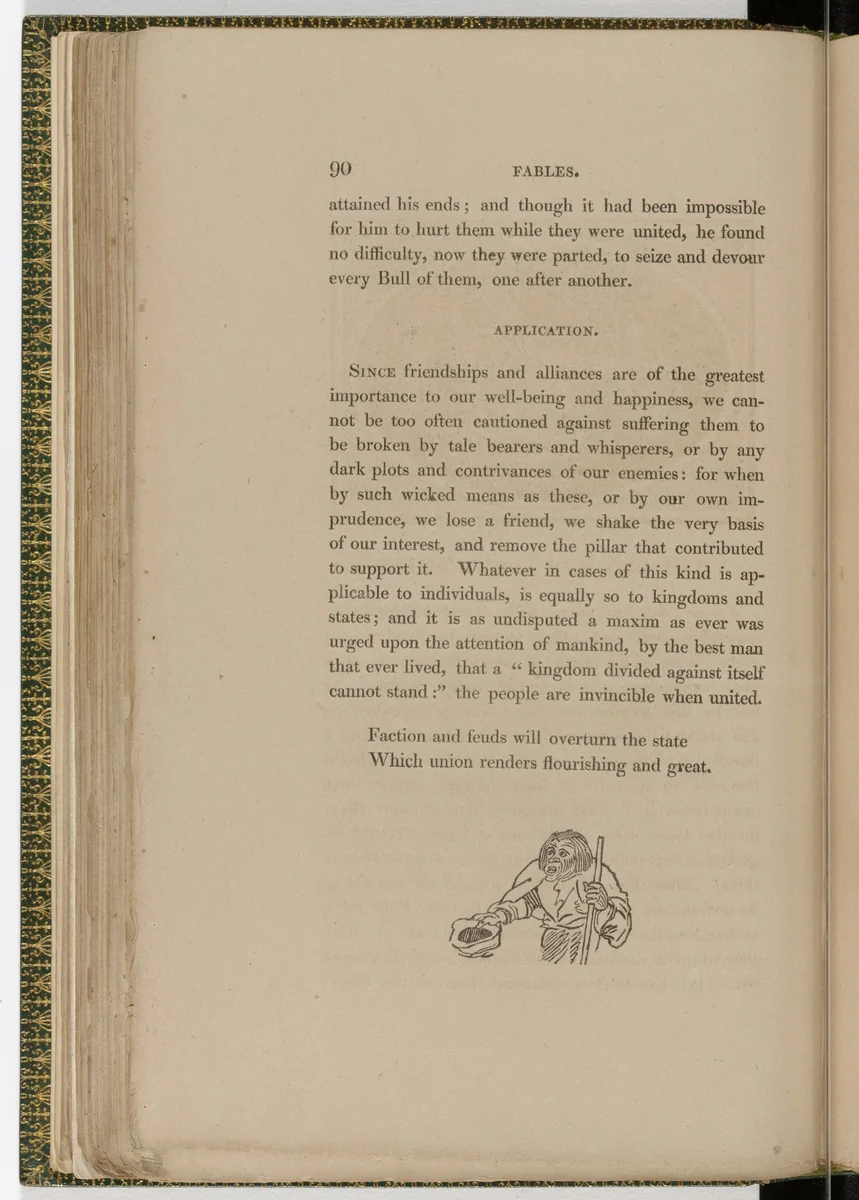 Tailpiece (page 90) from The Fables of Aesop by Thomas Bewick, illustrated book, 1818