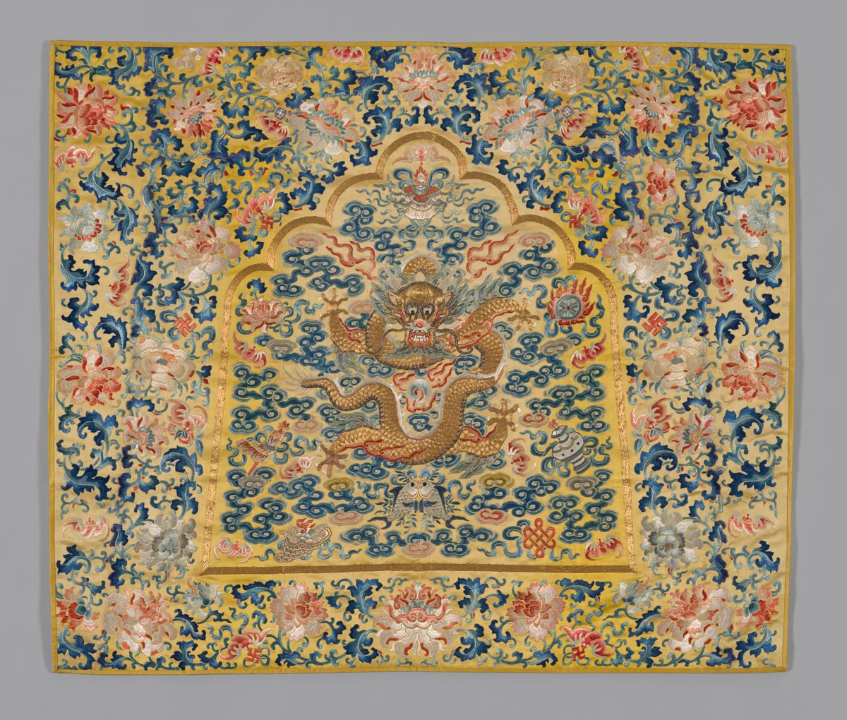 Panel (Furnishing Fabric) by China, textile, 1860-1880