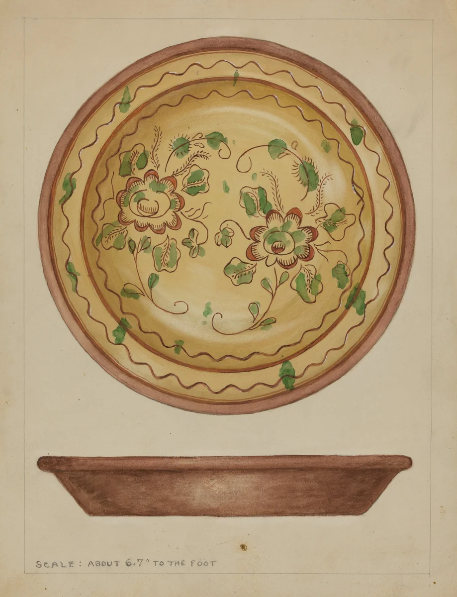 Pa. German Dish by Jessica Price, index of american design, 1936
