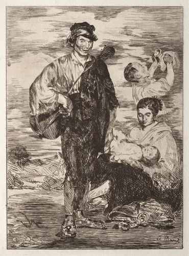 Les Gitanos by Edouard Manet, print, 1862