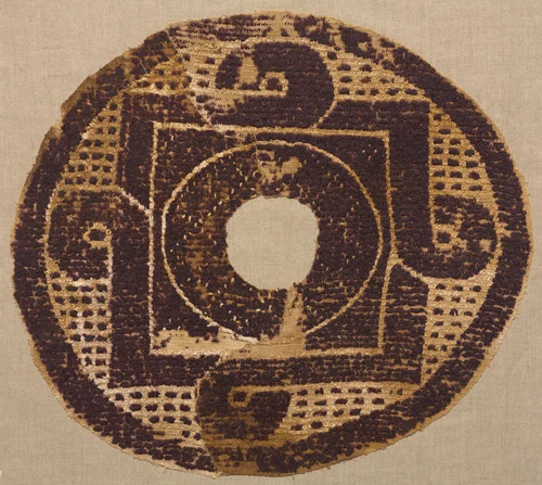 Roundel from a Blanket or Cover by Unknown, textile, 300-499