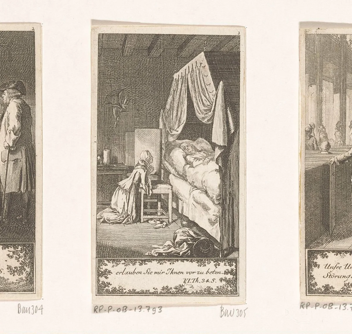 Feind is ziek by Daniel Nikolaus Chodowiecki, print, 1776