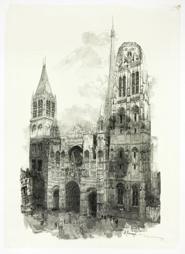 Rouen Cathedral by Louis Auguste Lepère, print, 1869-1918