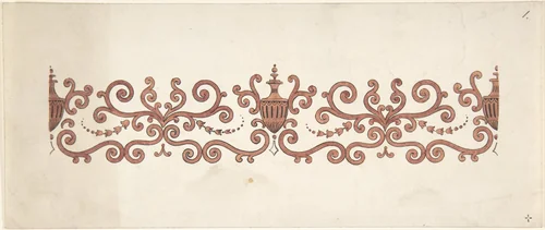 Design for Panel Decoration by J. Hulme, drawing, 1828-1840