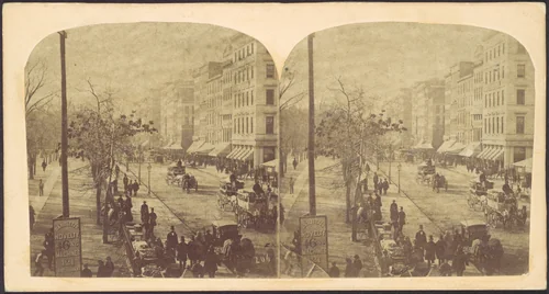 [Broadway with horse-drawn carriages] by Edward Anthony, photograph, 1858-1862