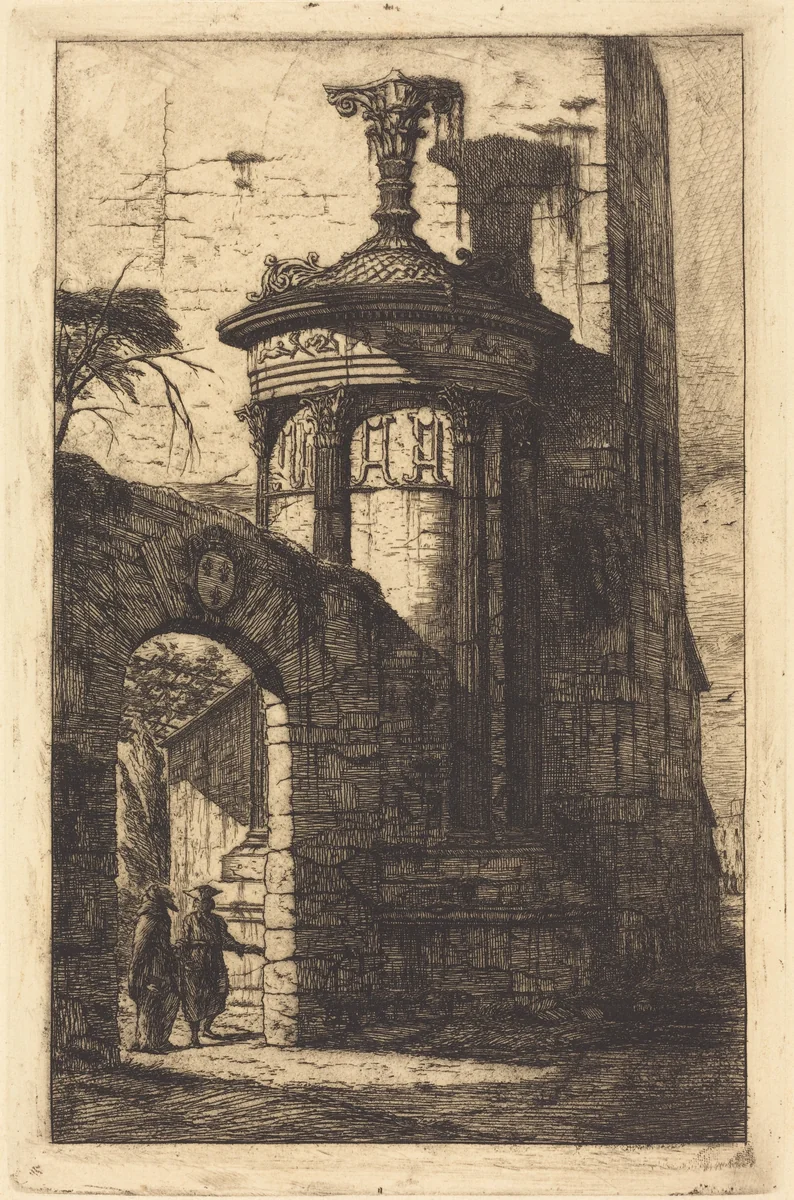Entrée du Couvent des Capucins français à Athenes (Entrance to the French Capuchin Convent at Athens) by Charles Meryon, print, 1854