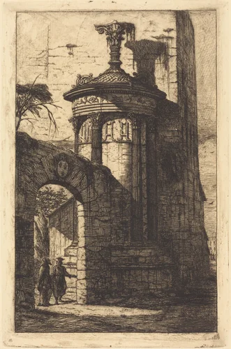 Entrée du Couvent des Capucins français à Athenes (Entrance to the French Capuchin Convent at Athens) by Charles Meryon, print, 1854
