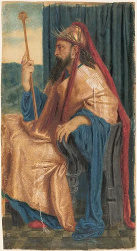 King Solomon by Simeon Solomon, drawing, 1872-1874