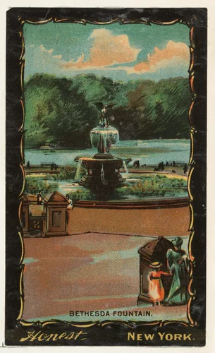 Bethesda Fountain, Central Park, New York City, from the Transparencies series (N137) issued by W. Duke, Sons & Co. to promote Honest Long Cut Tobacco by W. Duke, Sons & Co., print, 1884-1890