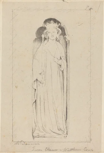 Queen Eleanor, from Waltham Cross by Maria Denman; John Flaxman, print, 1829