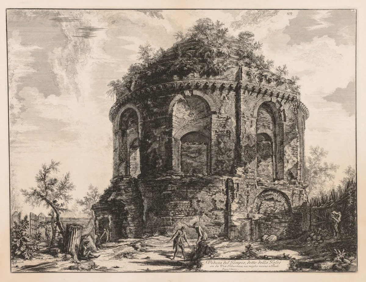 Views of Rome: The So-called Tempio della Tosse, near Tivoli by Giovanni Battista Piranesi, print, 1763