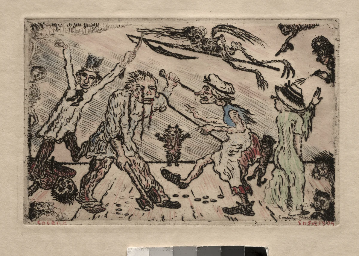 The Seven Deadly Sins: Anger by James Ensor, print, 1904