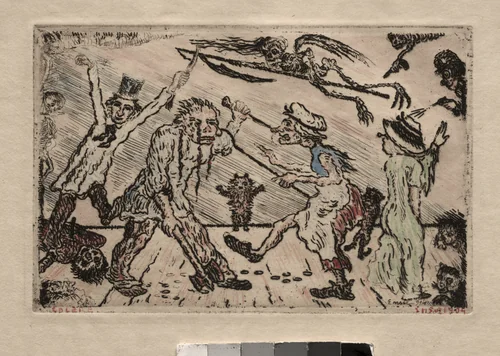 The Seven Deadly Sins: Anger by James Ensor, print, 1904