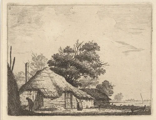 Landschap met boerderij by Hendrik Schwegman, print, 1786