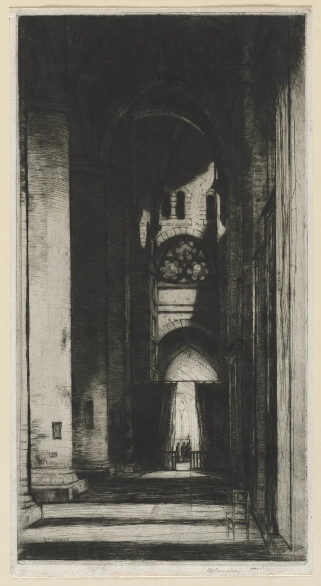 Tewksbury Abbey by David Young Cameron, print, 1915