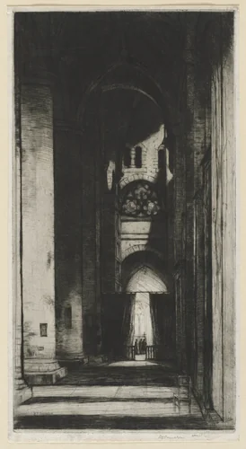 Tewksbury Abbey by David Young Cameron, print, 1915