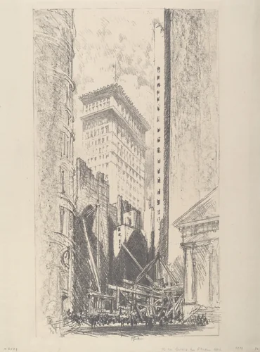 Rebuilding Broad Street by Joseph Pennell, print, 1910