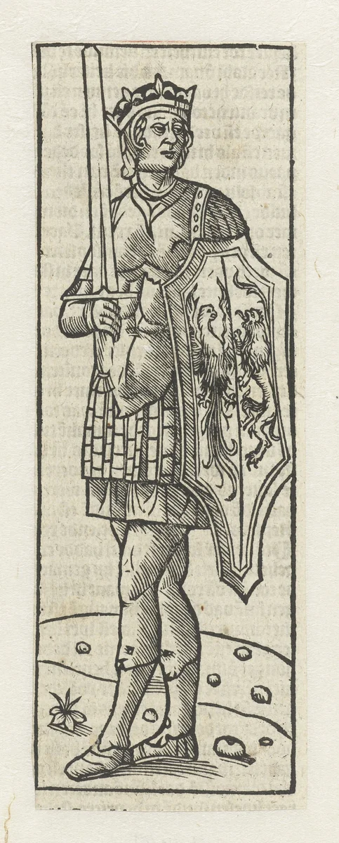 Staande vorst in wapenrusting by anonymous, print, 1480-1517