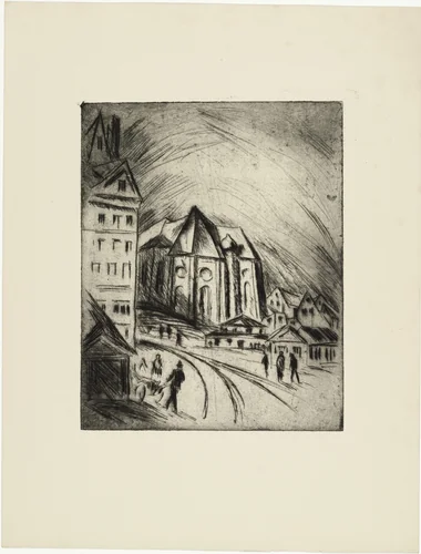 Small Town (Kleinstadt) (plate, loose leaf) from the periodical Das Kunstblatt, vol. 1, no. 5 (May 1917) by Walther Klemm, print, 1917