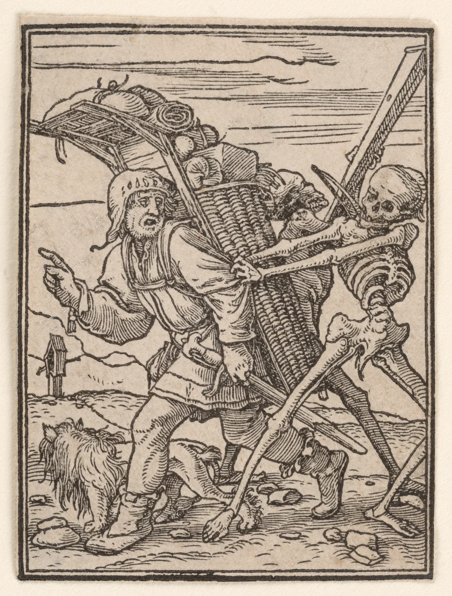 The Shop-keeper, from "The Dance of Death" by Hans Holbein the Younger, print, 1521-1538