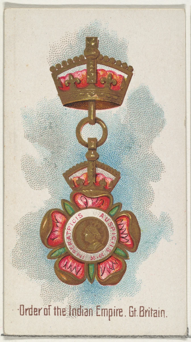 Order of the Indian Empire, Great Britain, from the World's Decorations series (N30) for Allen & Ginter Cigarettes by Allen & Ginter, print, 1890