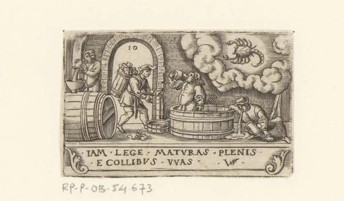 Oktober by Unknown, print, 1524-1562