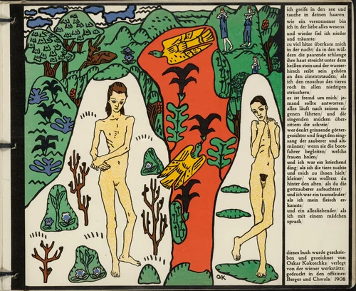 The Girl Li and I (Das Mädchen Li und ich)(in-text plate, folio 10) from Die träumenden Knaben (The Dreaming Boys) by Oskar Kokoschka, illustrated book, 1917