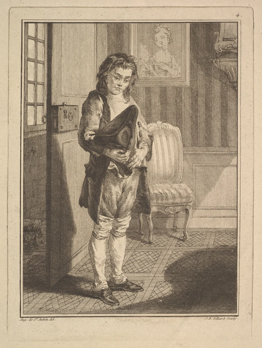 Décrotteur (Shoe Shiner), from Mes gens, ou Les commissionnaires ultramontains au service de qui veut le payer (Servants for Public Hire) by Jean-Baptiste Tillard, print, 1766-1770