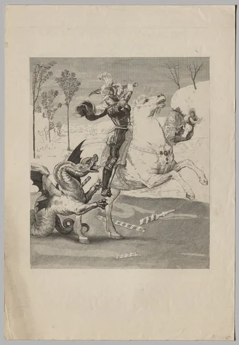 St. George and the Dragon (3) by Claude-Ferdinand Gaillard, print, 1885