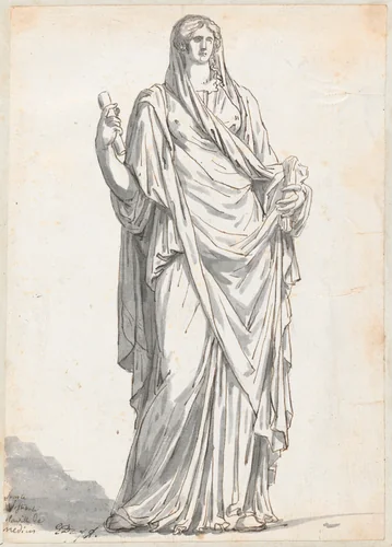 Orante from the Villa Medici by Jacques-Louis David, drawing, 1775-1780