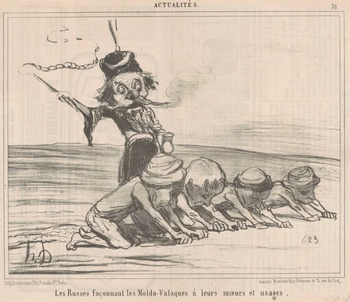 Les facconnant les Moldo-Valaques ... by Honoré Daumier, print, 1854