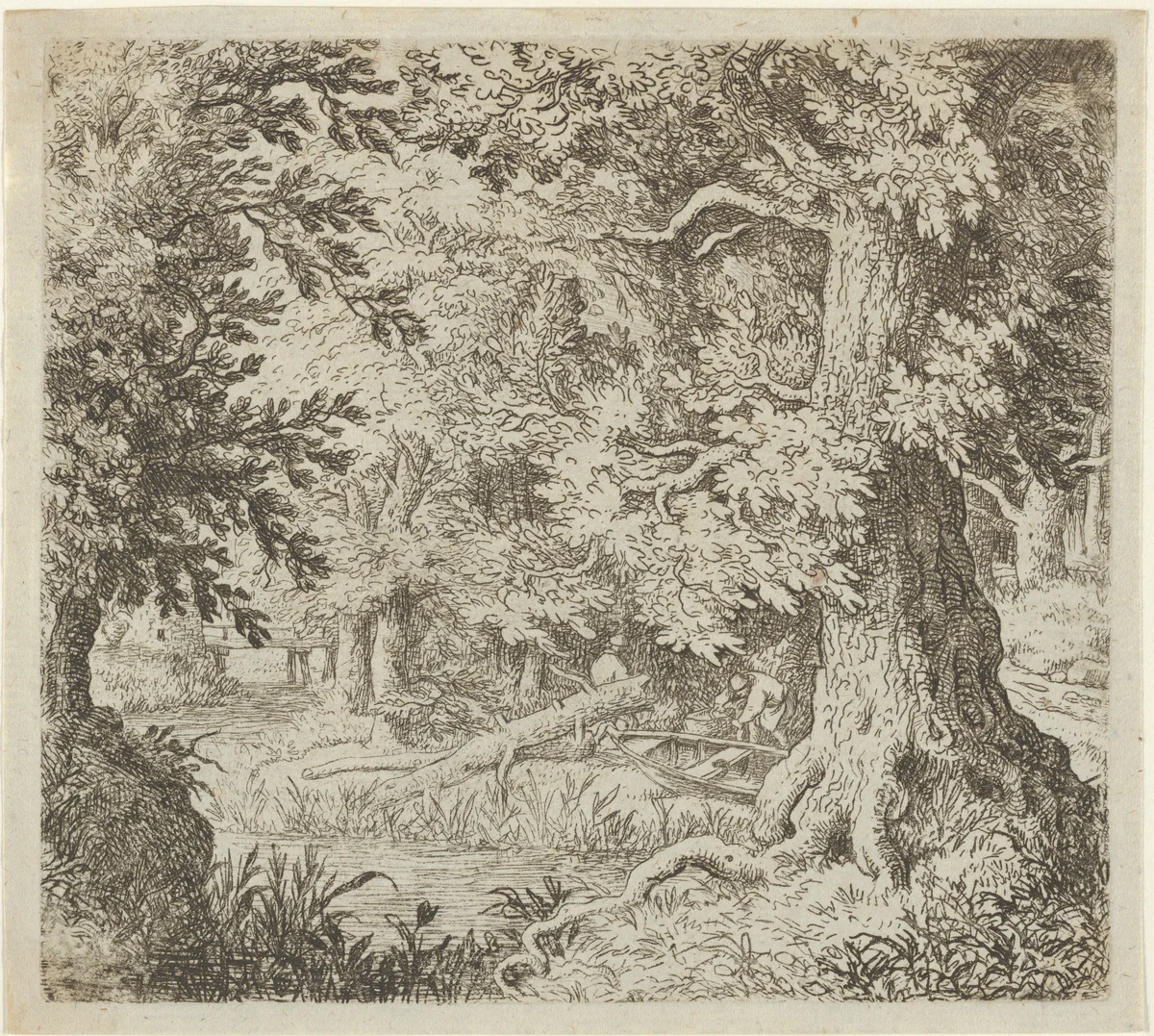 The Brook in the Wood by Allart van Everdingen, print, 1621-1675