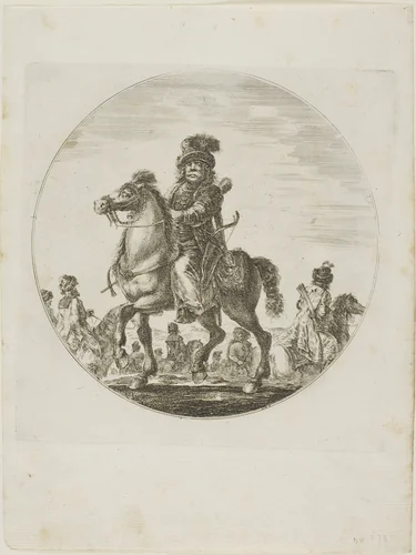 Hungarian Horseman by Stefano della Bella, print, 1646-1656