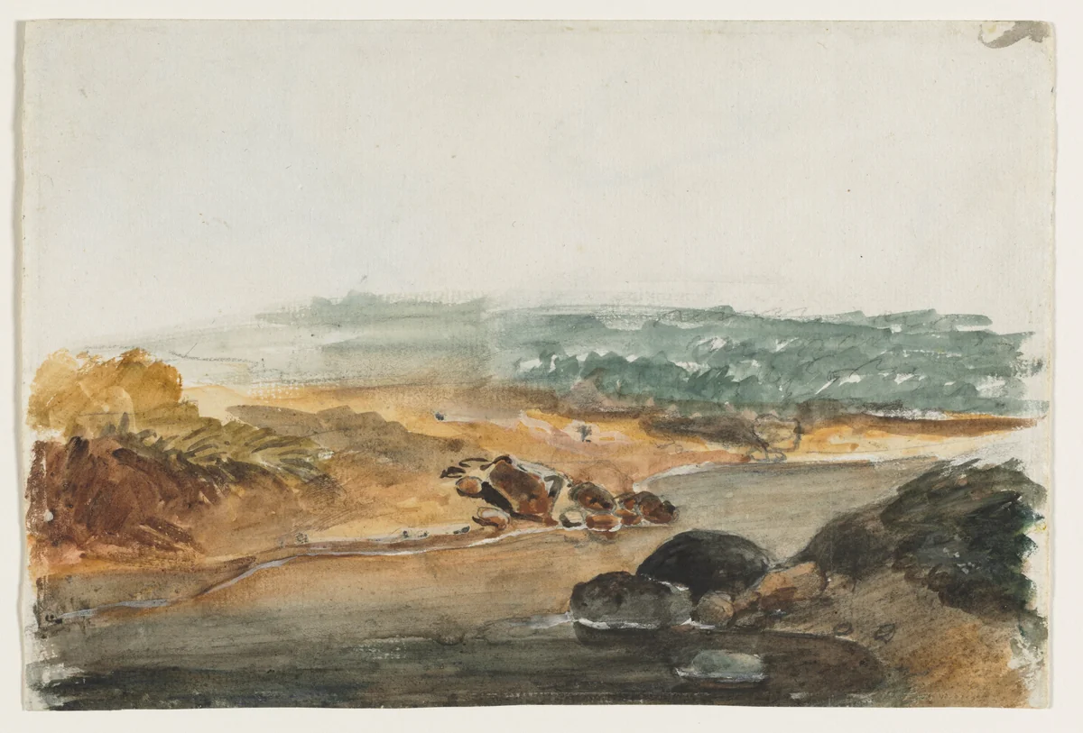 Landscape (recto) by Antoine-Louis Barye, drawing, 1823-1875