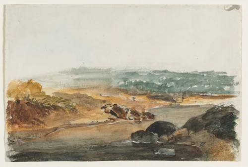 Landscape (recto) by Antoine-Louis Barye, drawing, 1823-1875