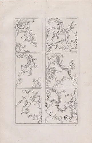 Plate 4, from "Livre Nouveau de Prinsipes D'Ornemens, tres facil. Pour apprendre a Dessigner" by Nicolas Guérard, print, 1710-1720