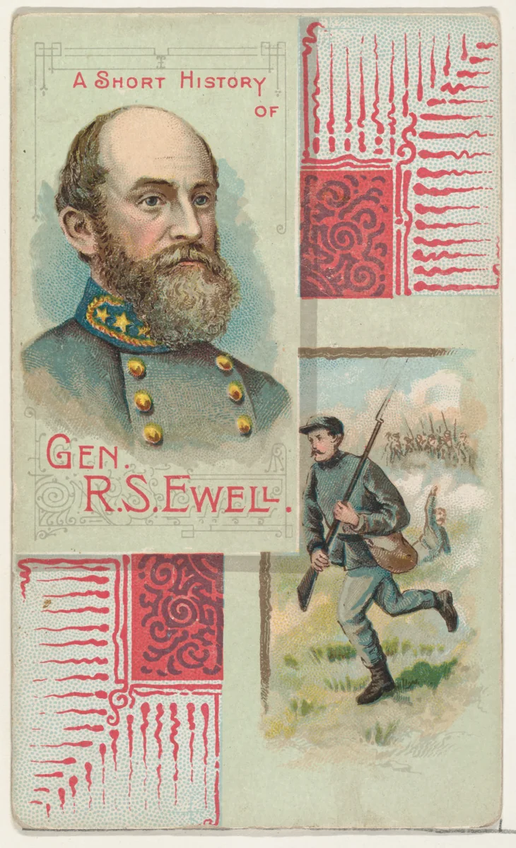 A Short History of General Richard Stoddart Ewell, from the Histories of Generals series (N114) issued by W. Duke, Sons & Co. to promote Honest Long Cut Smoking and Chewing Tobacco by W. Duke, Sons & Co., print, 1888