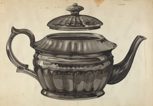 Teapot by Samuel O. Klein, index of american design, 1935-1942